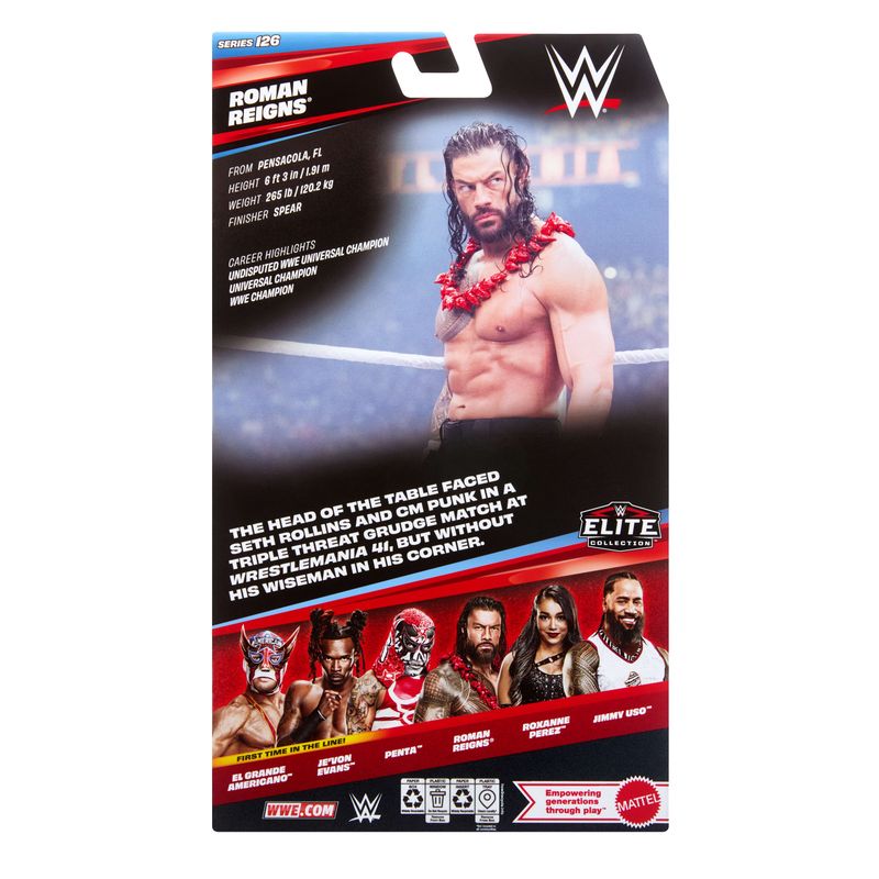 WWE Elite Roman Reigns Action Figure, Series #126, 6" Collectible