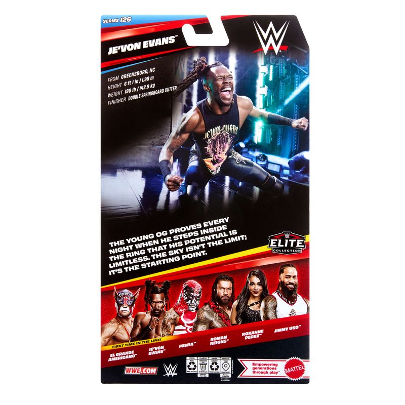 WWE Elite Jevon Evans Action Figure, Series #126, 6" Collectible