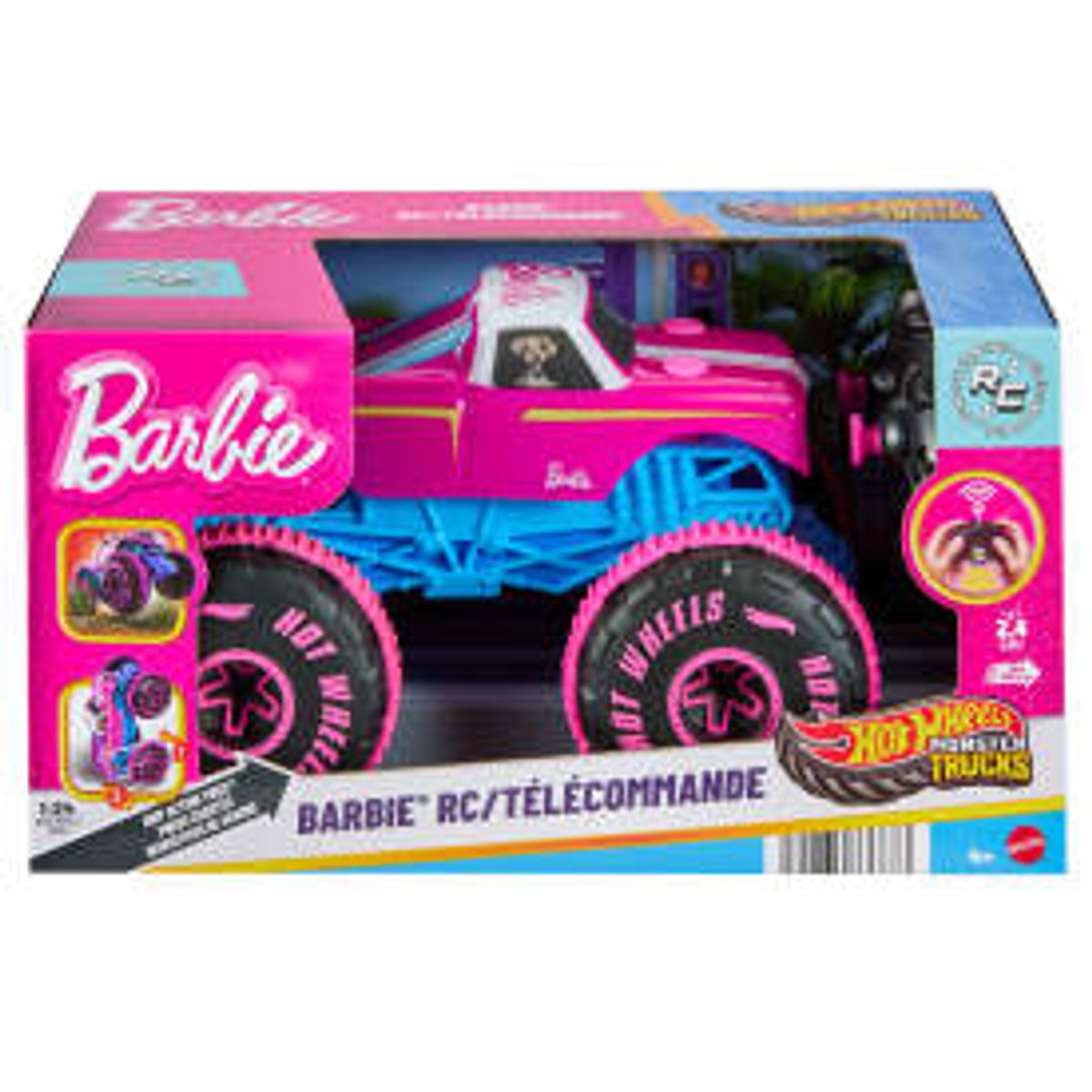 Hot Wheels Monster Trucks 1:24 Scale Barbie Remote Control Vehicle