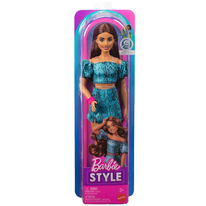 Barbie Fashionistas Style Doll #250 in Turquoise Snake Print Skirt