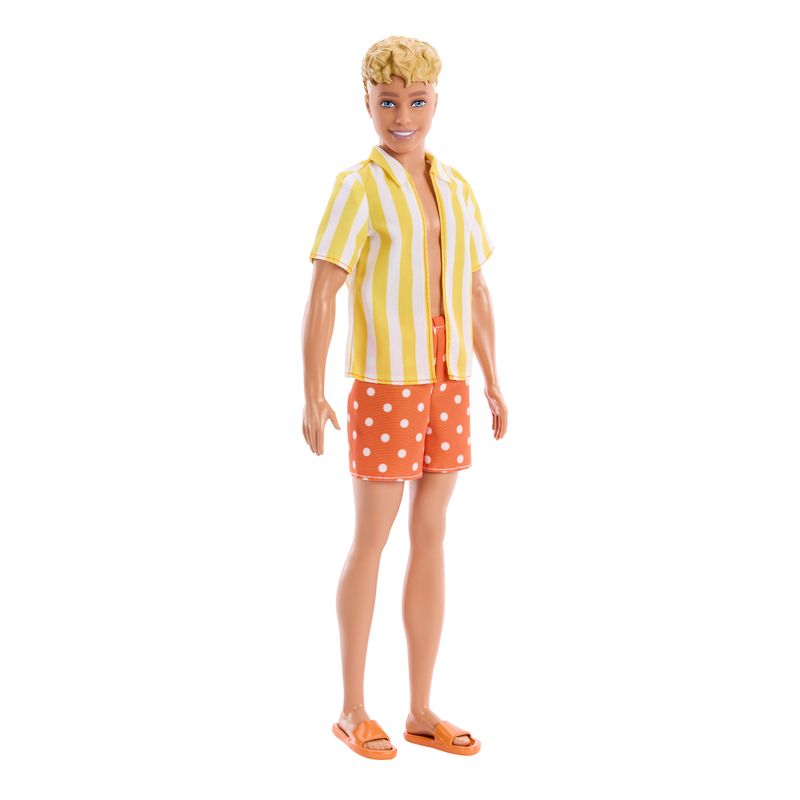 Barbie Fashionistas Style Ken Doll #252 in Orange and Yellow Polka-Dot Shorts