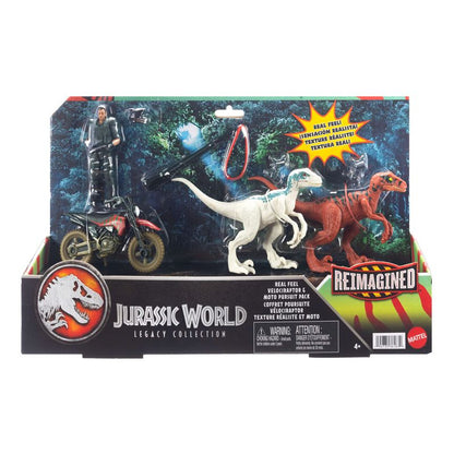 Jurassic World Reimagined Motorcycle Owen Grady & Raptors & Tools Retro Pack Fallen Kingdom Toy