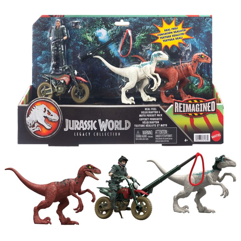 Jurassic World Reimagined Motorcycle Owen Grady & Raptors & Tools Retro Pack Fallen Kingdom Toy
