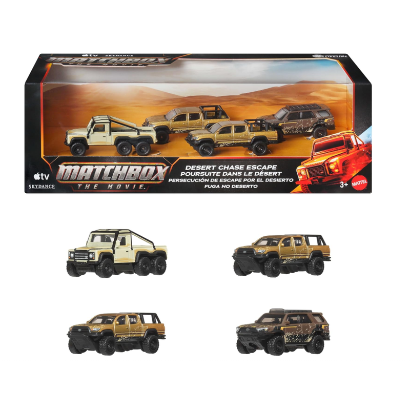 Matchbox Desert Chase Escape 4-Pack Of 1:64 Scale Die-Cast Vehicles