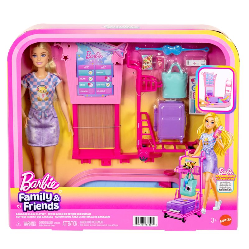 Barbie Family & Friends Baggage Claim Playset