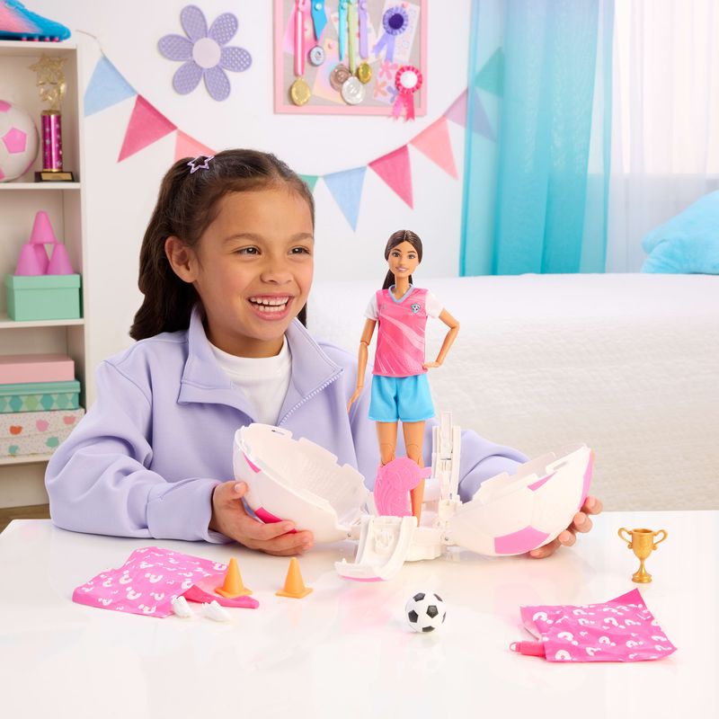 Barbie Team Barbie Roll & Reveal Soccer Player Doll And Accessories