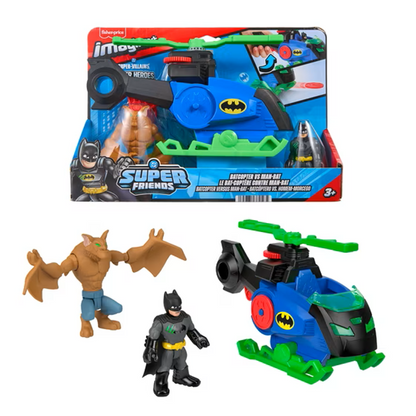 Imaginext DC Super Friends Batcopter Vs Man-Bat Play Set