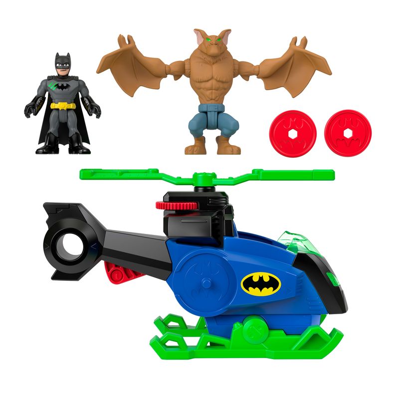 Imaginext DC Super Friends Batcopter Vs Man-Bat Play Set
