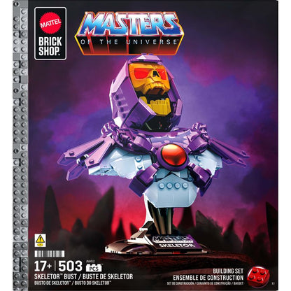 Mattel Brick Shop Masters of the Universe Skeletor Bust Collector Building Set (503 Pieces)