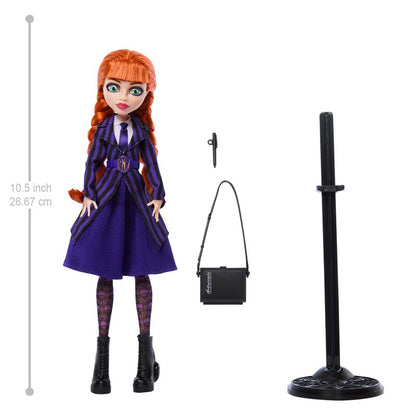 Monster High Wednesday Collectible Doll, Agnes DeMille with Purple Uniform and Accessories