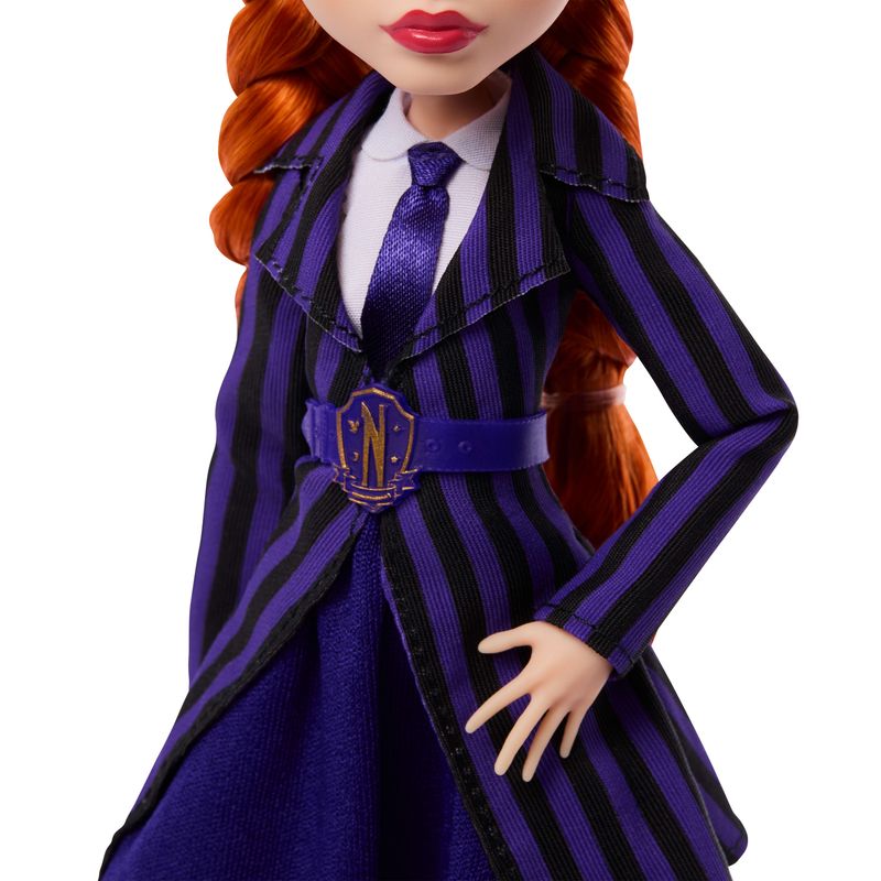 Monster High Wednesday Collectible Doll, Agnes DeMille with Purple Uniform and Accessories