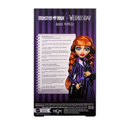 Monster High Wednesday Collectible Doll, Agnes DeMille with Purple Uniform and Accessories