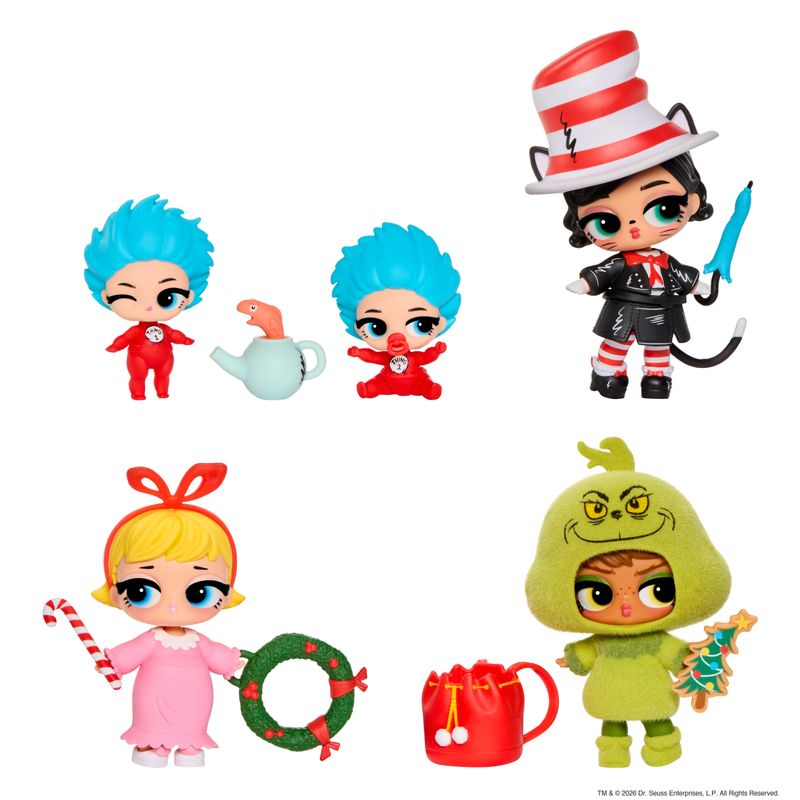 Perfect for collectors, the L.O.L. Surprise Loves Dr. Seuss Tots are full of unique surprises.