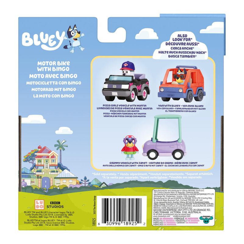 Bluey S2 Basic Vehicle & Figure Motorbike With Bingo