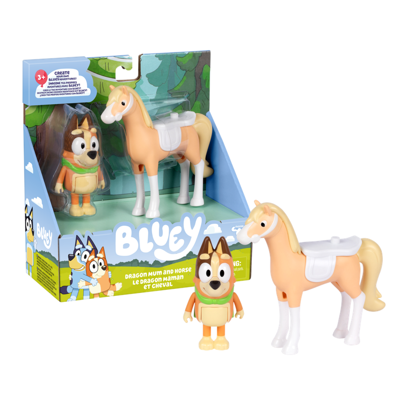 Bluey S2 Basic Vehicle & Figure Dragon Mum And Horse