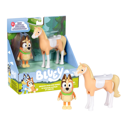 Bluey S2 Basic Vehicle & Figure Dragon Mum And Horse