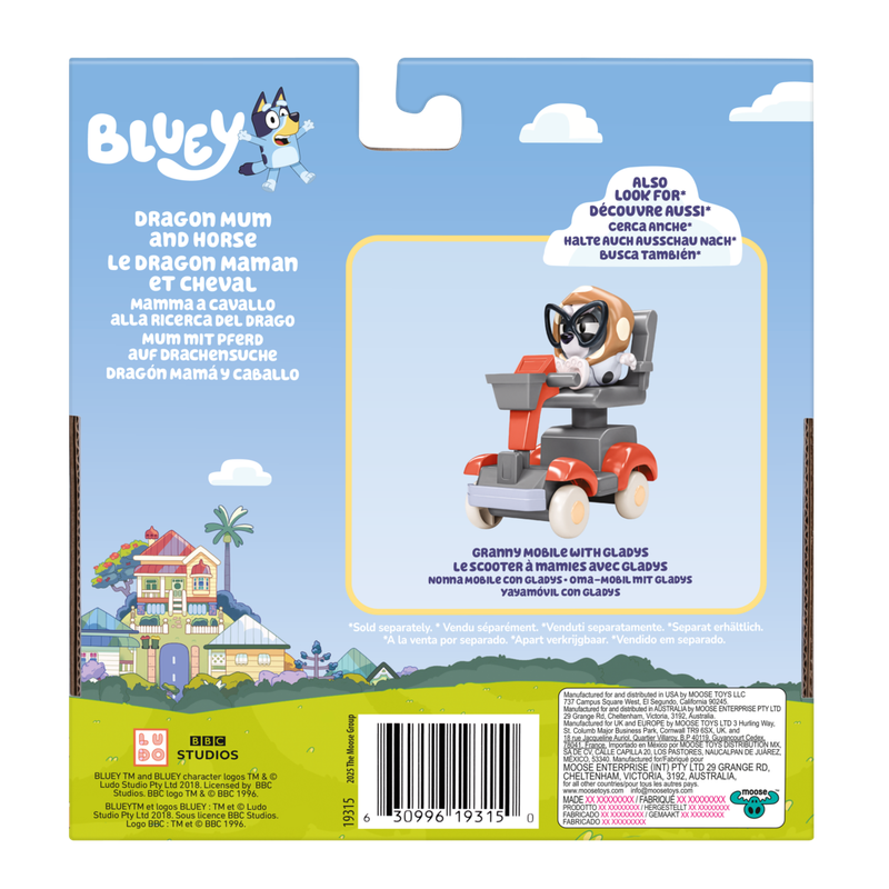 Bluey S2 Basic Vehicle & Figure Dragon Mum And Horse