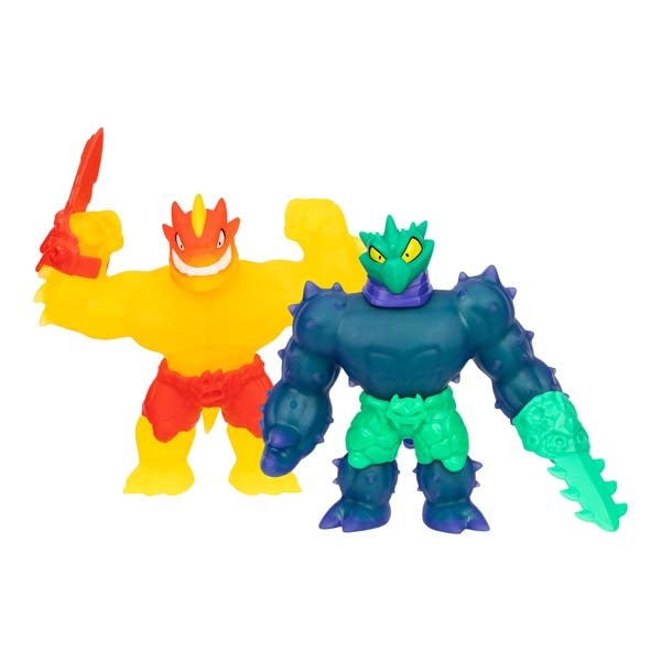 Heroes Of Goo Jit Zu Hero Creator Make Your Own Stretchy Flame Blazagon Vs Mushy Cacticus