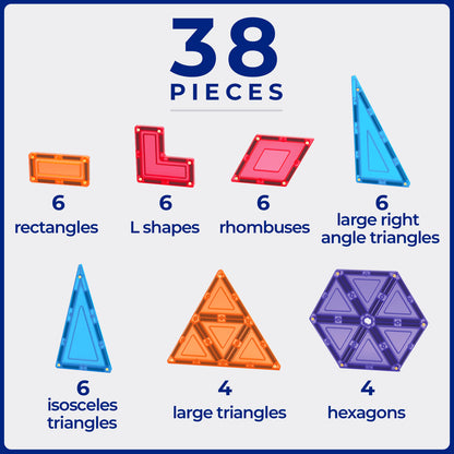 Tile Tek 38 Piece Geometric Tiles Set