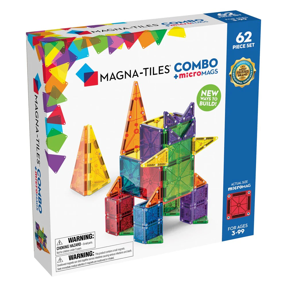Magna Tiles Combo + microMAGS - 62 Piece Set