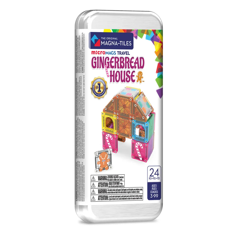 Magna Tiles microMAGS Gingerbread House Travel Set 24 Piece Set