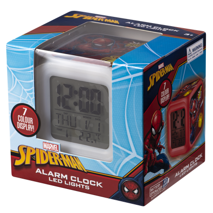 Marvel Spiderman Cube Alarm Clock Led Lights