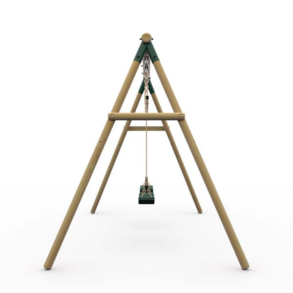 Plum Marmoset Wooden Swing Set Durable Double Swing for Backyard Fun