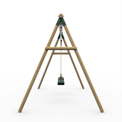 Plum Marmoset Wooden Swing Set Durable Double Swing for Backyard Fun