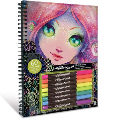Nebulous Stars Black Pages Coloring Book Coralia (Neon Pens)