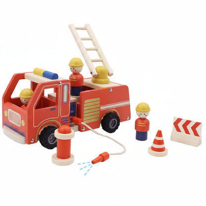 Wooden Fire Engine Playset