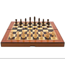 Dal Rossi Walnut Shiny Finish Folding Chess Set, 16″