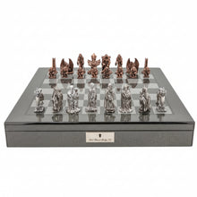 Dal Rossi Italy Evil Ring Metal Chess Set on Carbon Fibre Shiny Finish Chess Box 20” with compartments