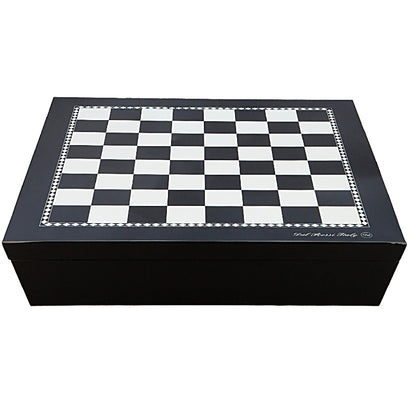 Dal Rossi Italy Black and White High Gloss Finish Angular Chess Box 20”