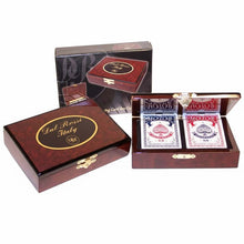 Dal Rossi card box wood with 2 packs of Playing cards