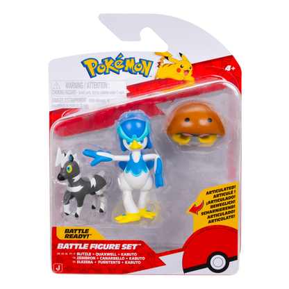 Pokemon Battle Figure 3 Pack Quaxwell Blitzle Kabuto