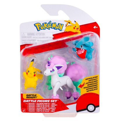 Pokemon Battle Figure 3 Pack Galarian Ponyta Pikachu Gible