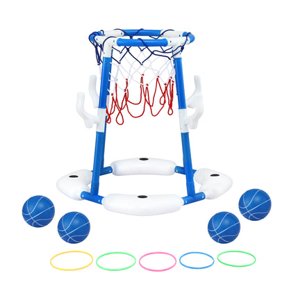 Keezi Kids Basketball Hoop with 4 balls Ring Toss Sports Pool Toys Blue