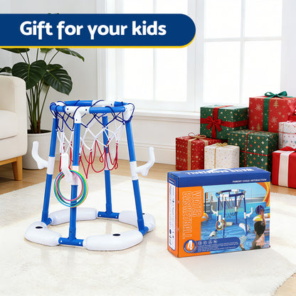 Keezi Kids Basketball Hoop with 4 balls Ring Toss Sports Pool Toys Blue
