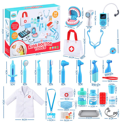 Keezi Kids Doctor Play Set Pretend Dentist Play Set Toy Medical Kits 30PCS