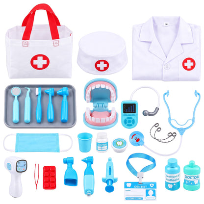 Keezi Kids Doctor Play Set Pretend Dentist Play Set Toy Medical Kits 30PCS