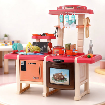 Keezi Kids Kitchen Pretend Play Set Cooking Sound Steam Light Function