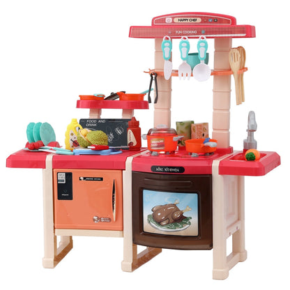 Keezi Kids Kitchen Pretend Play Set Cooking Sound Steam Light Function