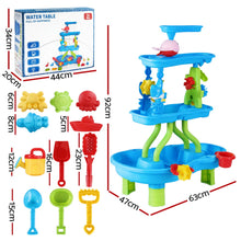 Keezi Kids Sand and Water Table 4-Tier Waterfall Sandpit Toys Beach Shovel