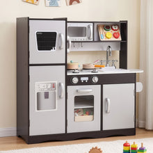 Keezi Kids Play Kitchen Pretend Toy Kitchen With Wooden Play Food Set