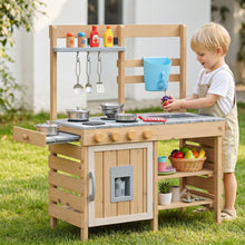 Keezi Kids Kitchen Playset Wooden Play Kitchen Mud Kitchen Toy Kitchen 95cm Tall