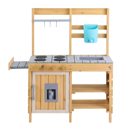 Keezi Kids Kitchen Playset Wooden Play Kitchen Mud Kitchen Toy Kitchen 95cm Tall
