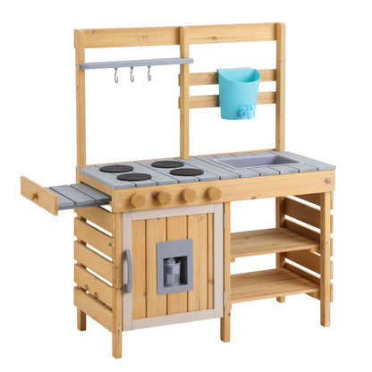 Keezi Kids Kitchen Playset Wooden Play Kitchen Mud Kitchen Toy Kitchen 95cm Tall