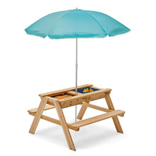 Plum Surfside Sand and Water Table (Natural) with Blue Parasol