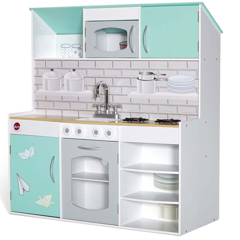 Plum Peppermint Townhouse 2-in-1 Wooden Kitchen & Dolls House
