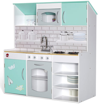 Plum Peppermint Townhouse 2-in-1 Wooden Kitchen & Dolls House